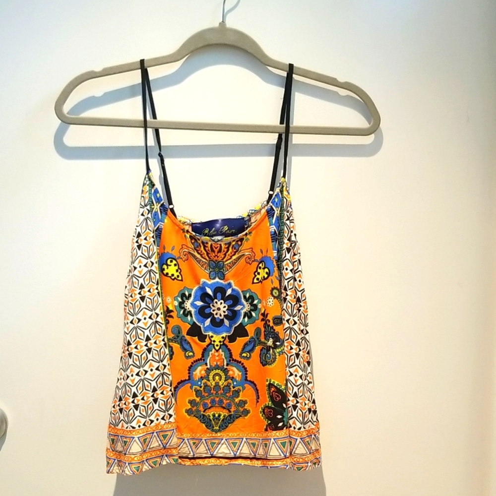 Patterned Crop Tank Top